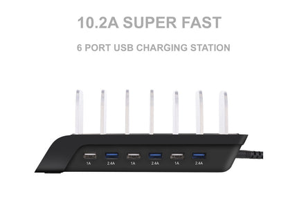 USB-Ladestation für Mobiltelefone mit sechs Anschlüssen