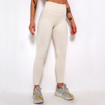Einfarbige Stretch Sport Leggings Fadenhose