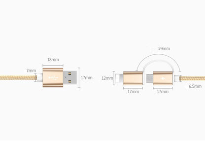 100 cm 2A Schnellladekabel 2 IN 1 USB Typ C Micro USB
