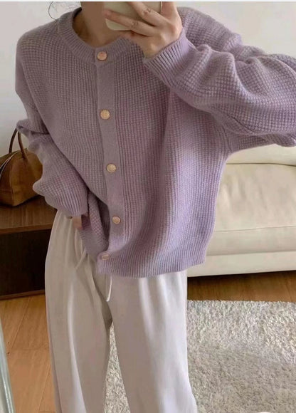 Damen-Strickjacke mit Rundhalsausschnitt