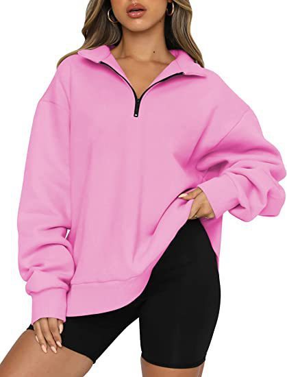 Frauen Sweatshirts Zip kragen Shirt