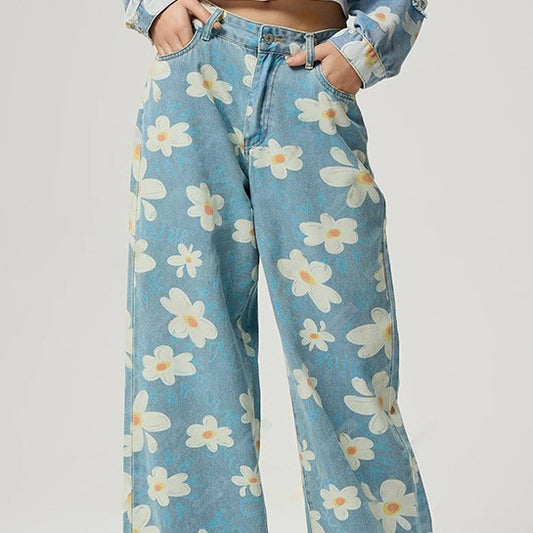 Baggy Jeans Blümchen