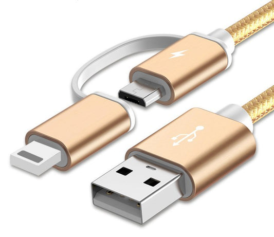 100 cm 2A Schnellladekabel 2 IN 1 USB Typ C Micro USB