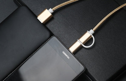 100 cm 2A Schnellladekabel 2 IN 1 USB Typ C Micro USB