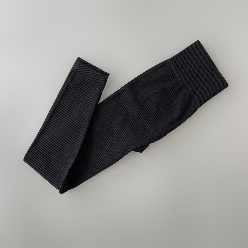 Einfarbige Stretch Sport Leggings Fadenhose