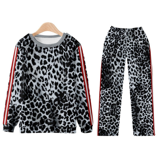Leopardenmuster-Pullover Freizeithosen-Anzug