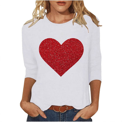 Dreiviertel langen Ärmeln Pullover Herzen