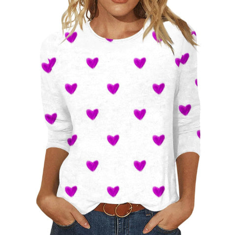 Dreiviertel langen Ärmeln Pullover Herzen