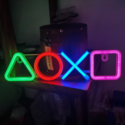 LED-Spielautomaten-Symbol, Neonlicht, Modellierlicht, Farblicht
