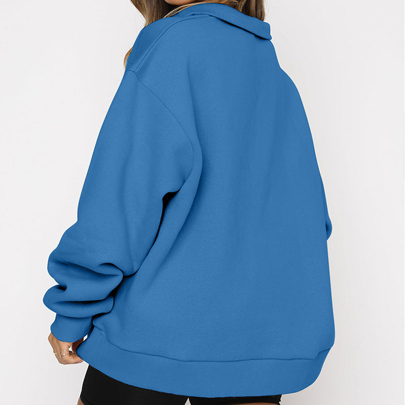 Frauen Sweatshirts Zip kragen Shirt
