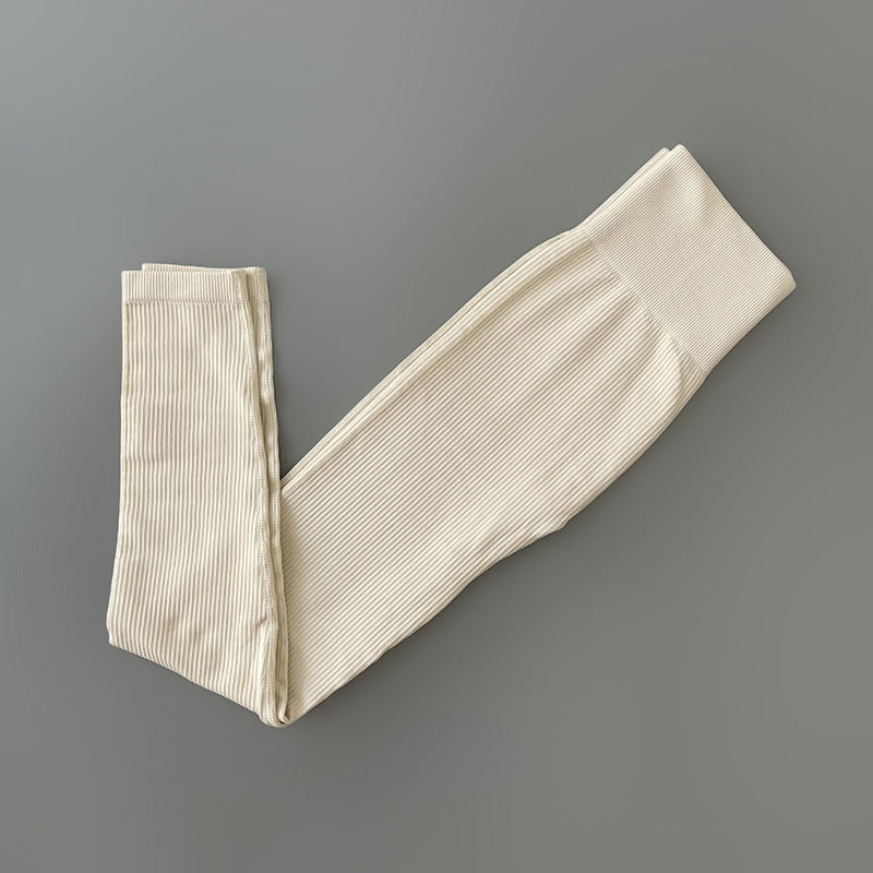 Einfarbige Stretch Sport Leggings Fadenhose