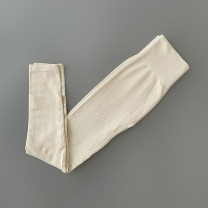 Einfarbige Stretch Sport Leggings Fadenhose
