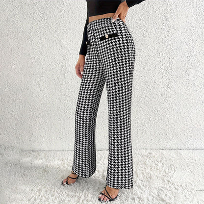 Schwarz-Weiß Regular Hose
