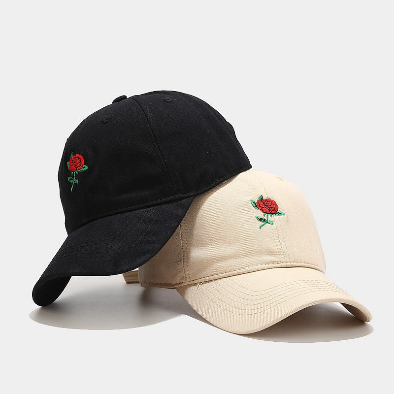 Baseballkappe mit Rosenstickerei