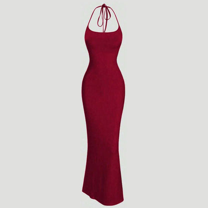 Spaghettiträger, Leopardenmuster, schmale Passform, freiliegender Rücken Kleid