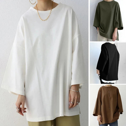 Einfabiges Oversize T-shirt für Damen