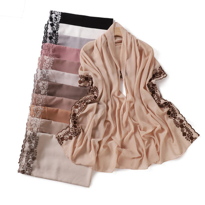 Modischer einfarbiger Chiffon-Damenschal
