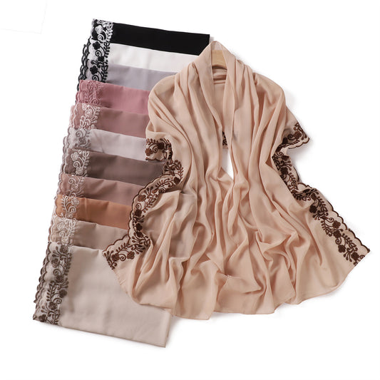 Modischer einfarbiger Chiffon-Damenschal