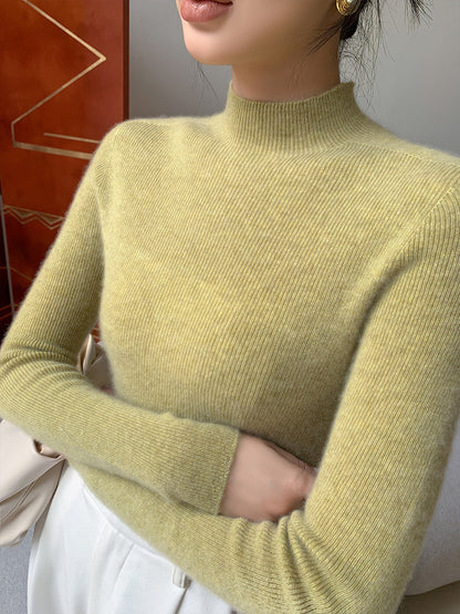 Nahtloser Wolle Pullover für Damen