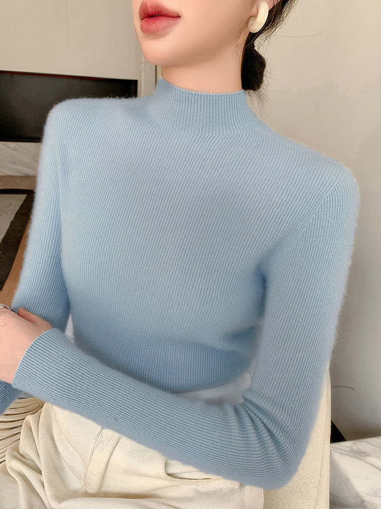 Nahtloser Wolle Pullover für Damen