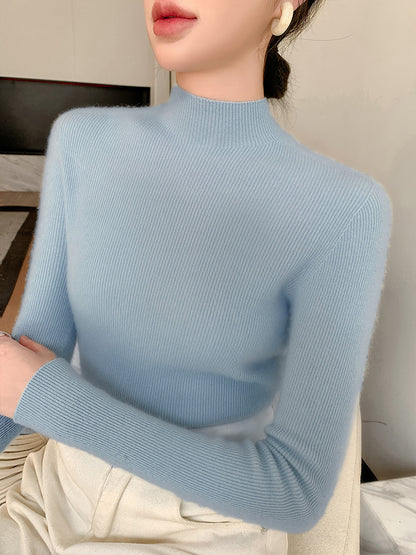 Nahtloser Wolle Pullover für Damen