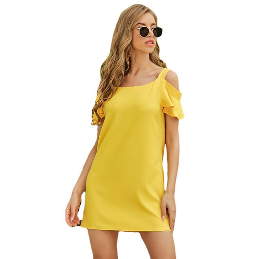 Temperamentvolles schulterfreies Kleid Sommer-style