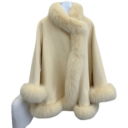 Pelzjacke Damen Reversibler Wollmantel