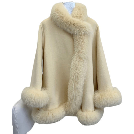 Pelzjacke Damen Reversibler Wollmantel