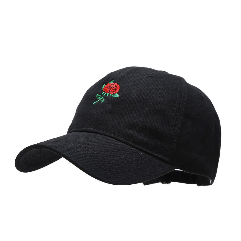 Baseballkappe mit Rosenstickerei