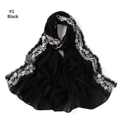 Modischer einfarbiger Chiffon-Damenschal