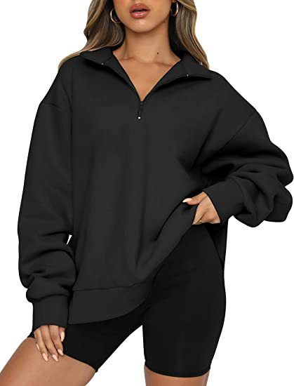 Frauen Sweatshirts Zip kragen Shirt