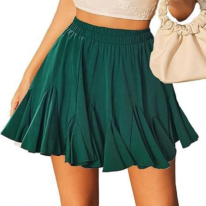 Rock hohe Taille, plissiert, Mini-elastische Taille