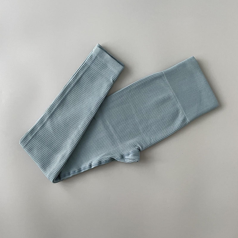 Einfarbige Stretch Sport Leggings Fadenhose
