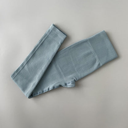 Einfarbige Stretch Sport Leggings Fadenhose