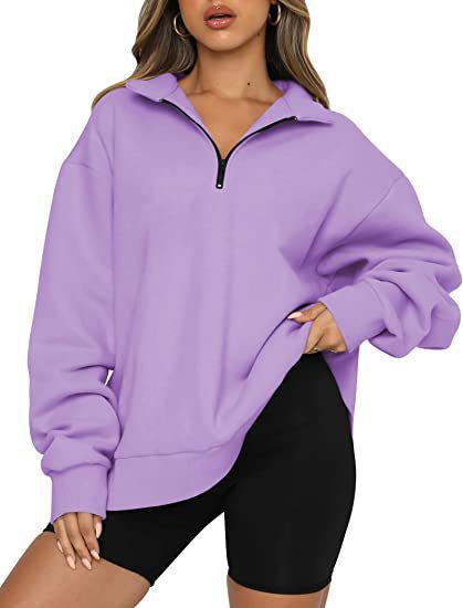 Frauen Sweatshirts Zip kragen Shirt