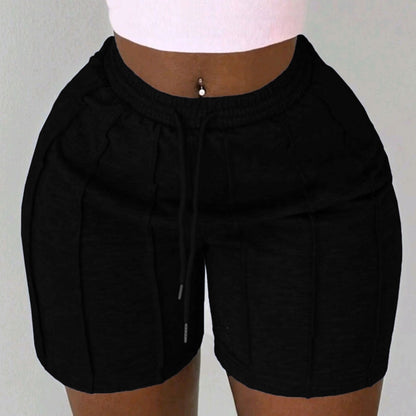 Einfarbige, lässige Shorts mit Kordelzug für den Sommer für Damen